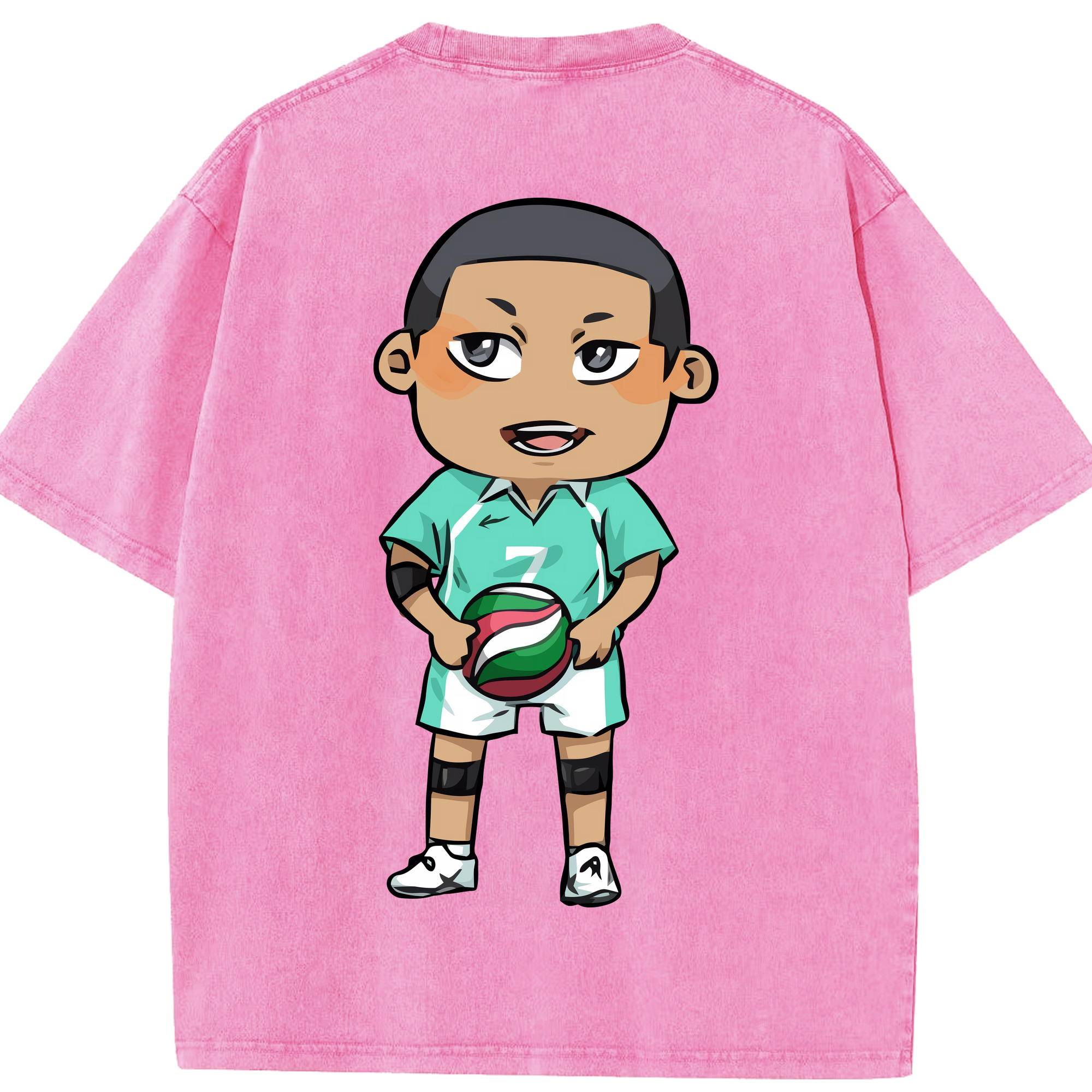 （画像用） ハイキュー!! Haikyu!! 綿100% ヴィンテージ風 半袖Tシャツ（背面プリント）